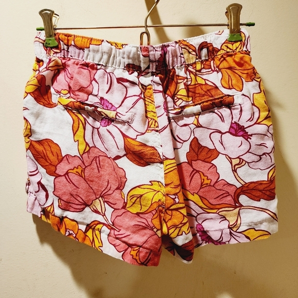 RACHEL by Rachel Roy Floral Drawnstring 100% Linen Short XS - Picture 9 of 11